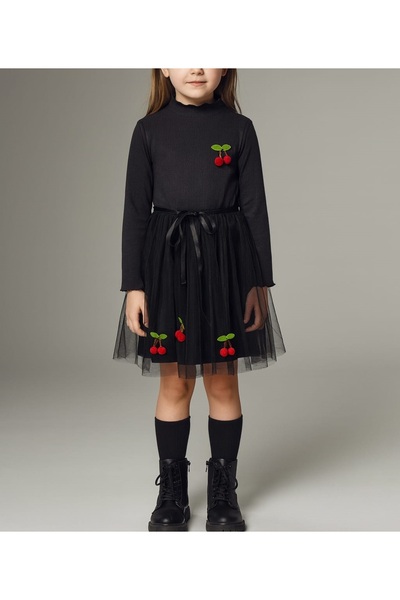 Fenomen Kids Kirazlı Tütülü Kız Çocuk Elbise