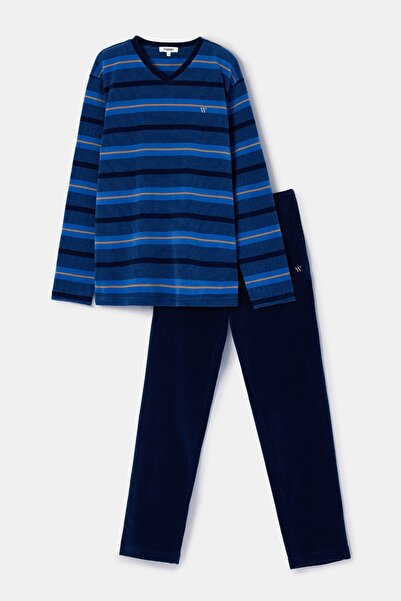 Woody Pijama Takımı-Mvl - 943 Velvet Polar Strpe 1