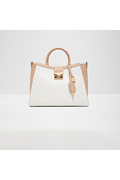 Aldo حقيبة ساتشل كريللي مونوغرام بمقبض مزدوج مع قفل قابل للطي وحزام قابل للفصل