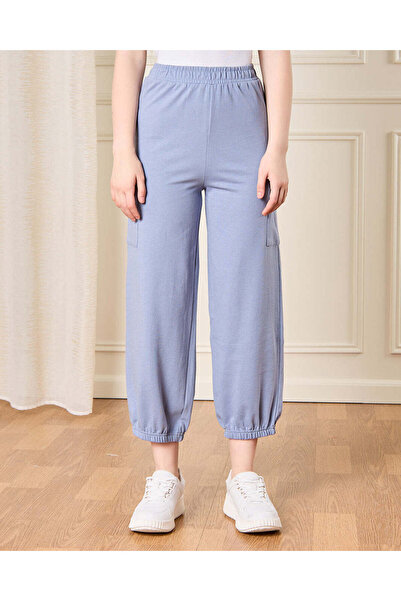 REDTAG Senior Girls Blue Cargo Pocket Pants