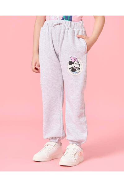 REDTAG Girls Grey Minnie Mouse Print Active Pants