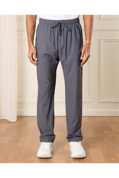 REDTAG Men Grey Solid Active Pants