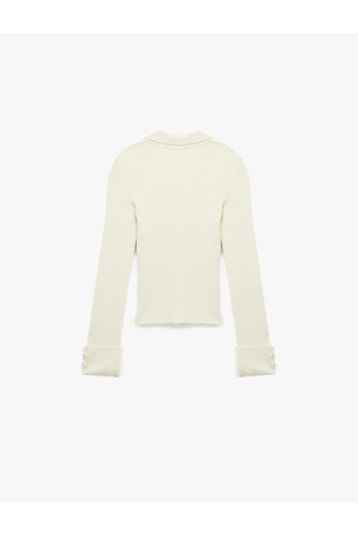 Koton Polo Neck Viscose Blend Pocketed Long Sleeve Knit Sweater