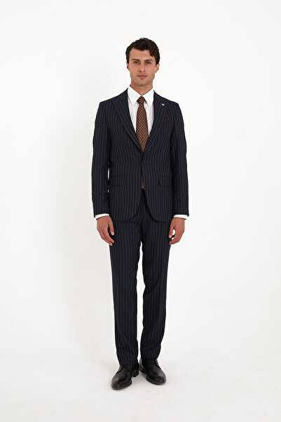 The Tailor Classics Tek Düğmeli Çift Yırtmaçlı İnce Çizgi Detaylı Tam Astarlı...