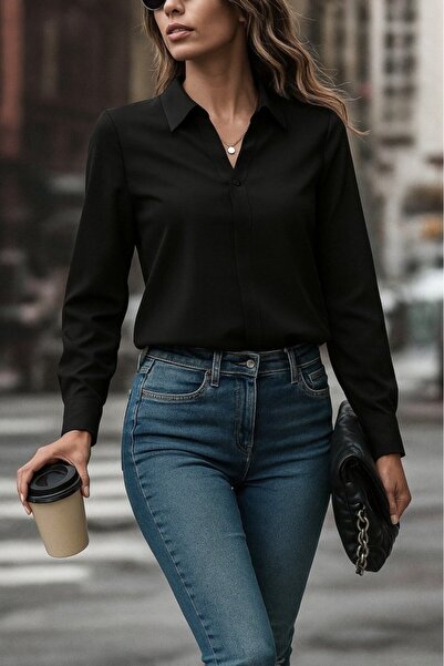 JANES Women's Long Sleeve Collared Tricotones Shirt