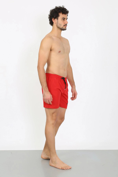 alfa expres Clothing Men's Zipper Pocket Swim Shorts Red