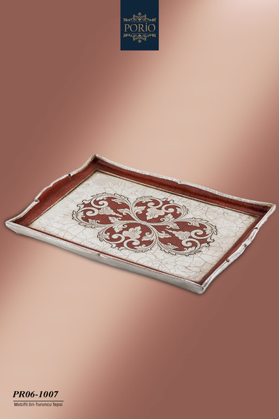 Sezzatini صينية خشبية من خشب الورد بتصميم إيطالي باللون الرمادي والبرتقالي، م...