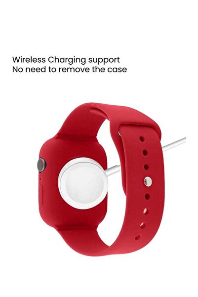 ineix Soft Silicone Replacement Strap With Case For Apple Watch 42-44 mm