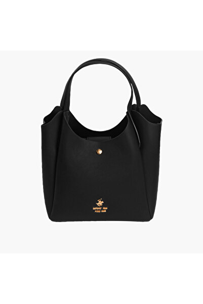 Beverly Hills Polo Club Solid Tote Bag with Double Handle