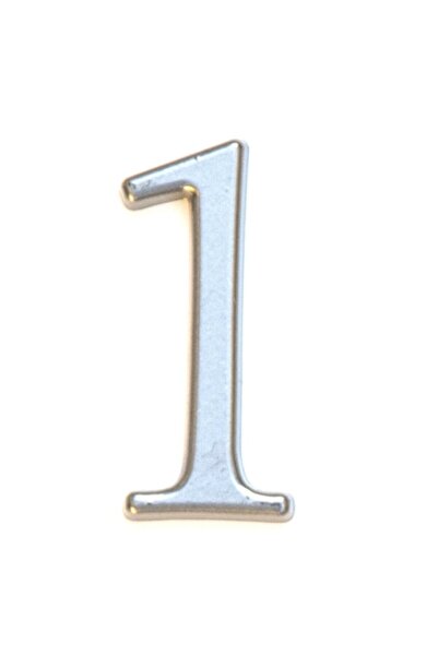 ICON TOOLS Apartment Number (Digit 1) - ICON TOOLS, Zamak Alloy, 50 mm, Silver