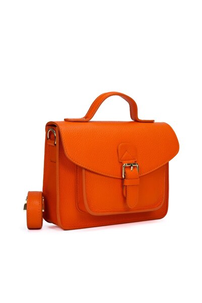 Posete Fagaras Poseta Piele Medeea - Portocaliu, 1 Compartiment, 2 Buzunare, ...