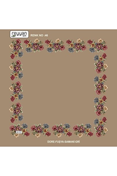 REYYAN Bag Writing Plain Floral 90's Embroidery Yemeni Inner Cheesecloth 90X90 cm Hollow Edges Floral