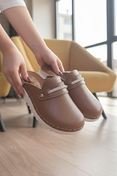 Oksit Prl 3103 Stoned Orthopedic Soft Lightweight Sole Daily Mother Women's Slippers