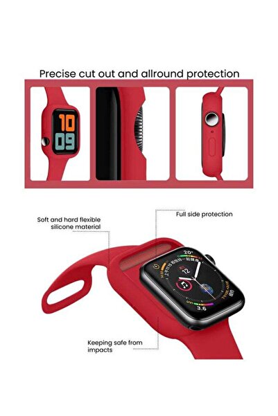 ineix Soft Silicone Replacement Strap With Case For Apple Watch 38-40 mm