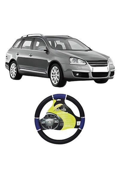 Umbrella Husa Volan Auto Piele Ecologica Albastru 37x39cm