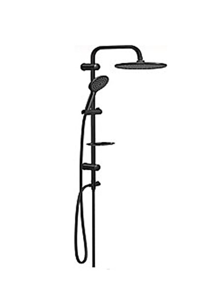 Sukar Delüxe Black Rain Duş Seti – Yuvarlak, Mat Siyah, 3 Fonksiyonlu SB-5200-01