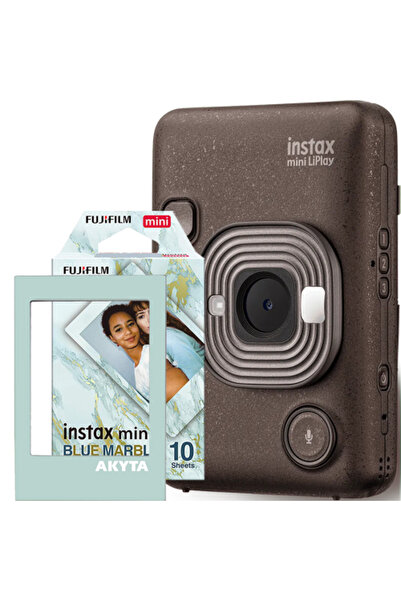 Fujifilm INSTAX MINI LiPlay Deep Bronze - Hybrid Instant Camera (1x10 film & Akyta magnetic frame)