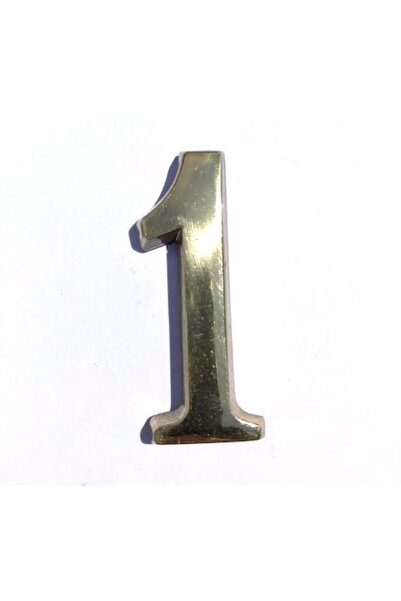 ICON TOOLS apartment number - brass, gold, 50 mm - digit 1