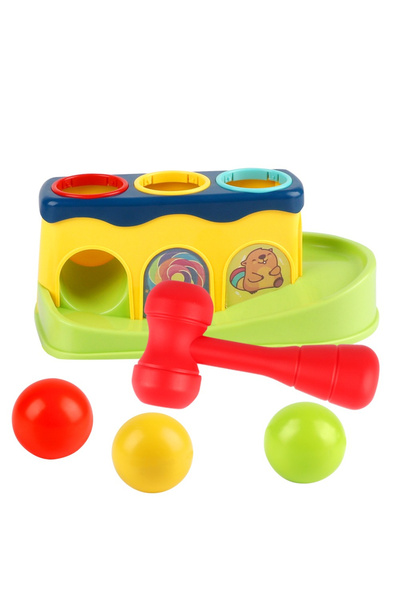 Krista Set de circuit cu pistă, 3 bile și ciocan, bătător de bile