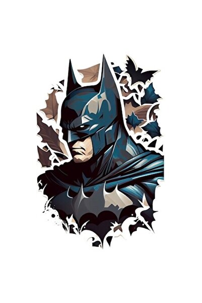 OEM Autocolant portret Batman privind în lateral, vinil PVC multicolor 28 cm