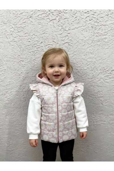 Gocoland Girl's Daisy Patterned Hooded Inflatable Vest