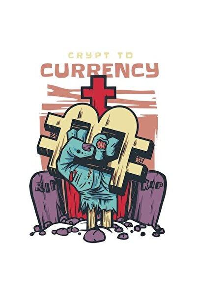 OEM Autocolant cu simbolul Bitcoin în mâna unui zombi, Crypto, NFT-uri, multi...