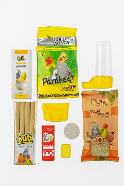 Papağanhane Küçük Irk Papağan Bakım Seti | 9 Parça | Yem, Vitamin, Yulaf, Kal...