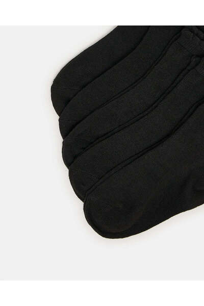 REDTAG Girls Black High Ankle Length Socks (5 Pairs)