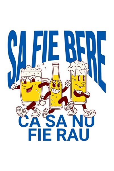 OEM Autocolant - Prieteni cu halbă și sticlă de bere, text amuzant „Să fie be...