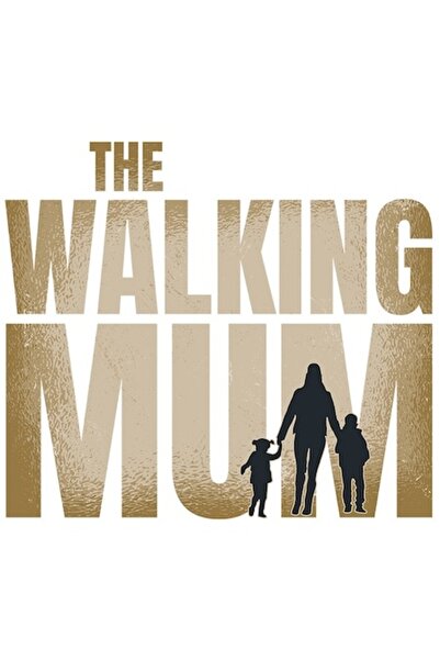 OEM Αυτοκόλλητο για μητέρα, κόρη και γιο — "Walking mother", λευκό περίγραμμα...