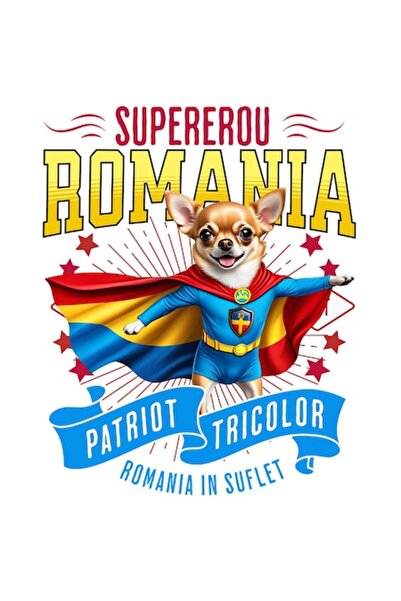 OEM Autocolant câine Chihuahua costumat de căpitan cu pelerină, vinil PVC, 28 cm