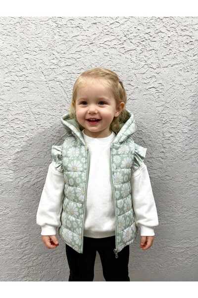 Gocoland Girl's Daisy Patterned Hooded Inflatable Vest