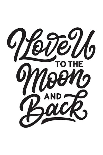 OEM Autocolant „Te iubesc până la lună și înapoi” - Negru cu margine albă, vi...