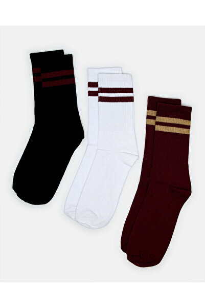 REDTAG Men Assorted Crew Leg Rib Socks (Pack Of 3)