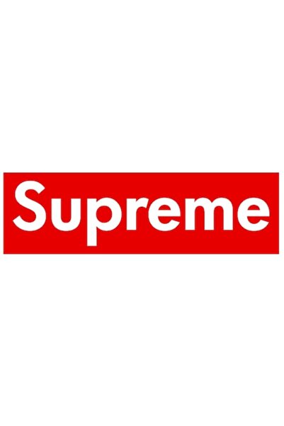 OEM Luxury Fashion Trend Sticker - Red 'Supreme' Text with White Borders, PVC Vinyl, 10 cm