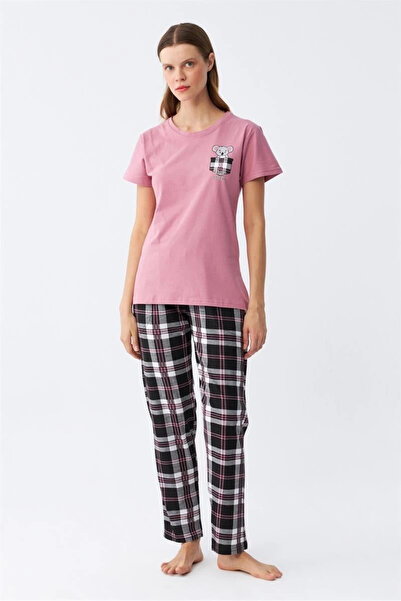 alfa expres Γυναικεία Ρούχα Σετ Πιτζάμες από Βαμβακερό Ύφασμα με Σχέδιο Σολόμ...