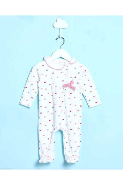 REDTAG بدلة نوم مخملية مطبوع باللون الأبيض للأطفال