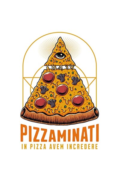 OEM Стикер: Парче пица пеперони с очи, PVC винил, 10 см