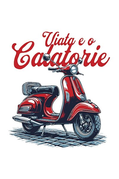 OEM Autocolant roșu pentru scuter clasic, vinil PVC cu bordură albă - 15 cm