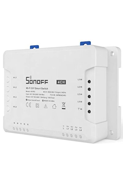 Sonoff Smart Relay 4CHR3, Wireless, 4 Channels, Compatible with Alexa/Google Home