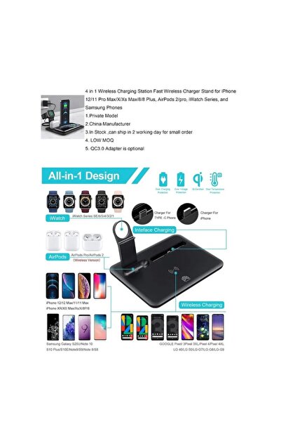 OEM 4-in-1 Universal Fast Wireless Charger (Apple Watch, AirPods, Lightning/USB-C/Micro USB)