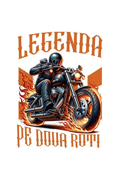 OEM Autocolant motociclist, costum din piele cu flăcări, margini albe, vinil ...