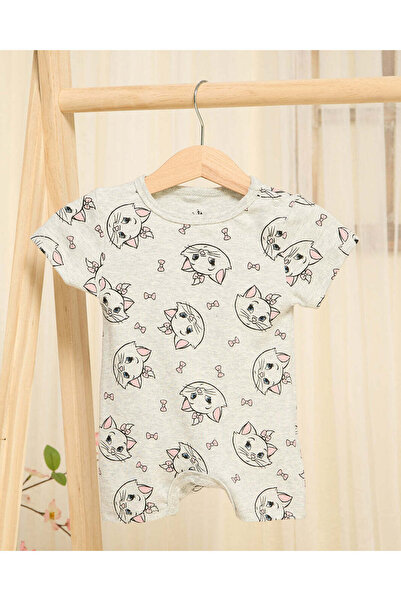 REDTAG Baby Grey Printed Romper Suit