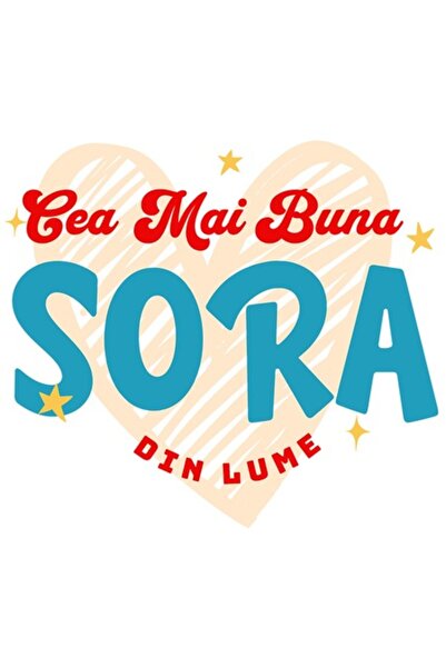OEM Autocolant - „Cea mai bună soră din lume”, text în limba română, bordură ...