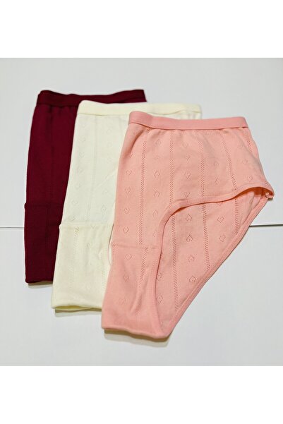 Tutku Marka Kadın Jakarlı Bato Külot 3'lü %100 Pamuk Karışık Renkli
