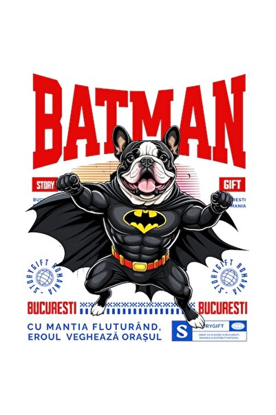 OEM Стикер за костюм на булдог в Батман, PVC винил, 15 см