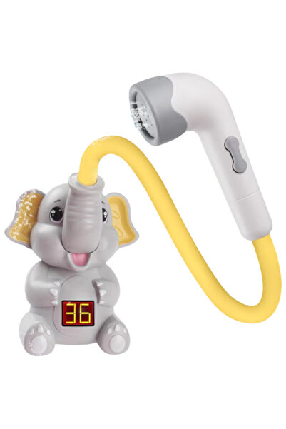 Krista Elephant Bath Toy with Shower and Thermometer for Baby, gray