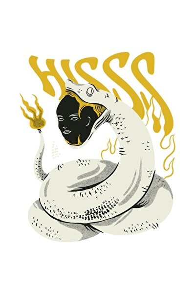 OEM Autocolant modern – Față bizară realistă de șarpe, bordură albă, vinil PV...