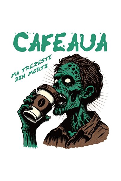 OEM Autocolant Halloween cu zombi - Text „Trezește-mă din morți” în culoarea ...