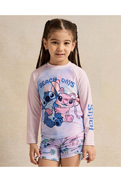 REDTAG Girls Pink And Blue Printed Swim Set (2 Piece)